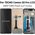 100% Tested Premium LCD Tecno Camon 20 Pro 4G 5G CK7 CK8 Display Touch Screen Digitizer Panel Assembly LCD Screen (New)