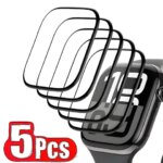 5Pcs Protector Film For Apple Watch 46mm 42mm 40mm 41mm 45mm Curved Screen Protectors iwatch series11 10 9 8 7 6 5 SE Ultra 49mm (New)