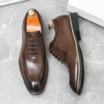 Luxury New Mens Charm Business Lace Up Patent Leather Oxford Shoes Designer Formal Wedding Dress Homecoming Footwear Zapatos (New)