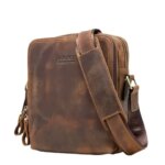Genuine Leather Mens Messenger Bag Vintage Sling Shoulder Bags for 7.9" iPad Mini High Quality Male Crossbody Bag Gift for Men (New)
