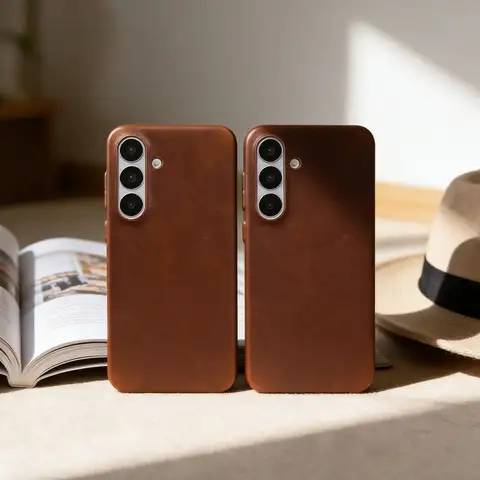S9d0296b54f774095b05cb0acc2c9b485q_480x480q75 Retro Samsung Galaxy S26 Ultra Case S25 S24 S23 S22 S21Luxury Genuine Leather Cases Galaxy S26 Vintage Phone Back Cover (New) - Image 1