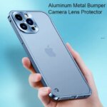Aluminum Luxury Ultra Thin Metal Case iPhone 16 15 14 13 Pro MAX 12 11Pro Bumper Camera Protector Matte PC Transparent Cover (New)