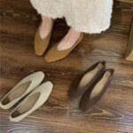 Womens Square Toe Vintage Flats Soft Loafers Comfortable Leather Ballet Shoes for Female Dress Shoes Mujer (New)
