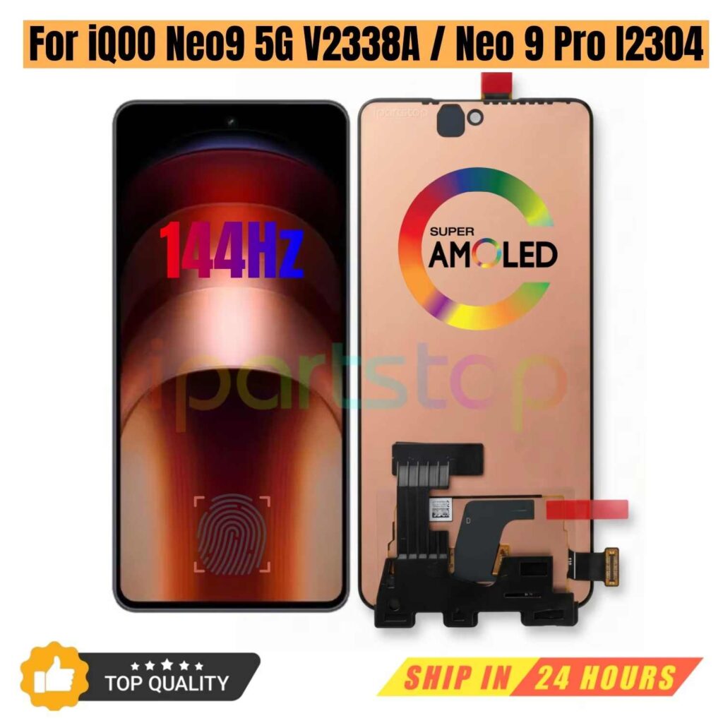 iParts Replacement New Display for Vivo iQOO Neo9 5G V2338A Neo 9 Pro I2304 144Hz AMOLED Touch Screen With Frame Assembly OEM