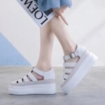 Sandals Platform Women 2025 Ladies Casual Shoes Wedge High Chunky Heel Sandals Summer Shoes High Top Ankle Shoes Big Size (New)