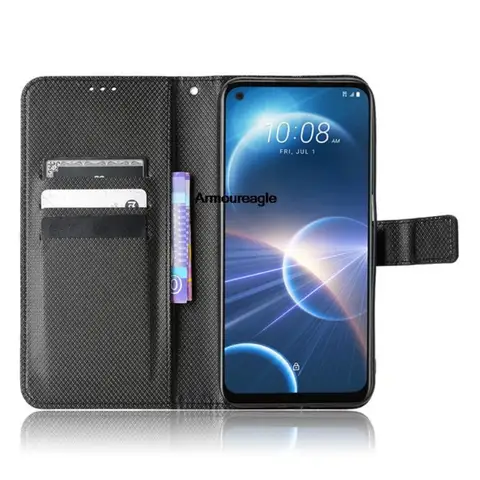 S9eec4700c43c41dc941615f866f3224aN_480x480q75 guard htc desire 22 pro case luxury flip pu leather wallet magnetic adsorption case desire 22pro htc 22 pro phone bags (New) - Image 1