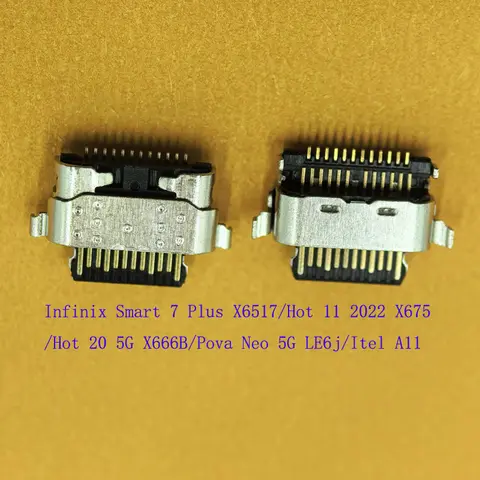 S9f251210028043468cbdc1299f8c6954o_480x480q75 5-20Pcs Usb Dock Connector Plug Charging Charger For Itel A11 Infinix Smart 7 Plus Hot 20 Pova Neo 5G 11 LE6j X6517 X675 X666B (New) - Image 1