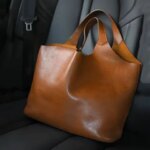 High Quality Brown Womens Handbags Soft Leather Large Capacity Tablet Computer Bag Retro Portable Underarm Bag (New)