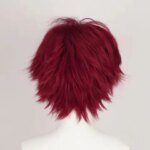 Cosplay Wig Versatile Red Synthetic Wig Mens Cosplay Wigs Anime Wig Set Cosplay Upturned Short Hair Wigs With Rose Net Liner (New)