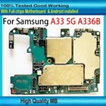 128GB Unlocked For Samsung Galaxy A33 A336B A336E 5G Motherboard With Chips High Quality SM-A336B Logic Board Android System (New)