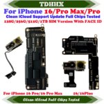 For iPhone 16 pro Max/16Pro Motherboard iOS Update Support Clean iCloud Logic Board Full Chips Working Dual SIM China Version (New)