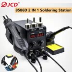JCD 8586D 2 in 1 Soldering Station Dual Digital Display Precise Temp Control Fast Heating High   Quality DIY  Solder BGA Repair Bangladesh (New)