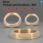 1 / 3Pcs Brass Hex Lock Nuts Pipe Fitting Flange Nut 1/4 3/8 1/2 3/4" 1" 1-1/4" 1-1/2" 2" BSP Female Thread Hexagonal Shank Cap (New)