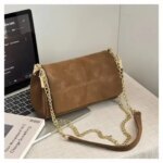 New Suede Leather Shoulder Bag Large Capacity Chain Crossbody Bag Square Handbag Women (New)