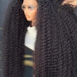 13X4X1 Transparent Lace Frontal Synthetic Wig Ponytail Kinky Curly Prepluck Bleached Knot Daily Heat Resistant Fiber Cosplay (New)