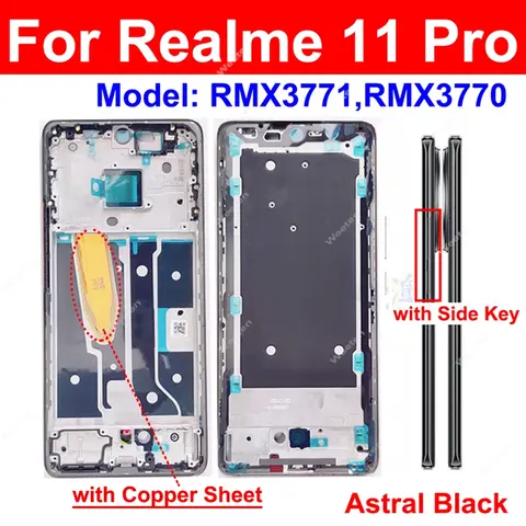 Sa1e3f5f0ecaf42ac9d9c2ee6815ce837m_480x480q75 Middle Frame Housing Realme 11 Pro 11Pro Plus 5G Front LCD Frame Middle Housing Bezel with Side Key Replacement (New) - Image 1