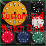 Customized Watch Dials NH35 28.5mm Blue Luminous New Multi-Color Calendar Watch Dial Replacement Parts Watch Pointer Accessory (New)