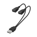 1 Male to 2 Female Extension Cord USB 2.0 Splitter Y Cable Power Adapter Converter for PC Car Data Transmission Charging (New)