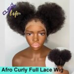 Full Lace Pre-cut Lace Wigs Afro Kinky Curly Remy Human Hair 360 Glueless Lace Wig 4c Curly Full Lace Glueless Wig For Women (New)