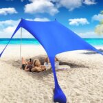 Home Beach Awning Outdoor Camping Sun Shade UV Protection Portable Windproof Beach Canopy with Storage Bag Camping Accessories (New)