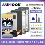 AMOLED Screen Xiaomi Redmi Note 14 4G 5G 24117RN76G 24094RAD4G LCD Display Touch Screen Digitizer Redmi Note 14 LCD Bangladesh (New)