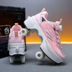 Four-wheel roller skates extendable childrens roller skates waterproof walking shoes outdoor roller skates kids gifts (New)