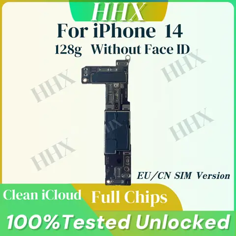 Sa4d4e3211a6f4b17914b680f6252b0e2X_480x480q75 Free ICloud Motherboard For iPhone 14 Unlocked Mainboard With/No Face ID 128g 256g Logic Board Physical Card ESIM SIM Version (New) - Image 1
