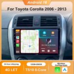 Android 14 For Toyota Corolla 2006 2007 2008 2009 2010 2012 2013 Carplay stereo Car Radio Navigation GPS Multimedia video NO DVD (New)