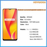 652 AMOLED Screen Realme C11 C12 C15 V3 Q2i Narzo 20 Narzo 30A LCD Touch Screen Digitizer Display Replacement Repair (New)