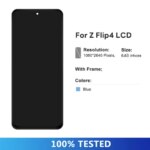 Samsung Z Flip 4 5G F721 F721B F721W LCD Display With Frame Touch Screen Digitizer Assembly Replacement Repair Parts (New)