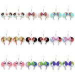 Disney Mickey Minnie Mouse Ears Headband Pendant Earrings Design Drop Earrings Acrylic Girls Disneyland Accessories (New)