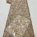 2026African Mesh Lace Fabric With Sequins High Quality French Beads Tulle Lace Fabric for Women Dresses Material Sewing (New)
