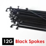 20pcs 12G Black Bike Spokes 2.6mm Diamater Bicycle Spokes With Nipples 70mm-262mm Electric Cycling Spokes (New)