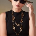 High-Polish Oval Ring Link Chain Necklace In Stainless Steel 18k Gold Plated Waterproof Sweater Chains Long Necklaces for Women (New)