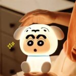 Kawaii Shinchan Series Nightlight Cartoon Character Creativity Model Soft Light Eye Protection Bedroom Bedside Atmosphere Lamp (New)