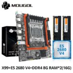MOUGOL X99 Gaming Motherboard Kit with Intel Xeon E5 2680 V4 & DDR4 8Gx2 2133MHz Dual Channel ECC RAM M.2 NVME for Desktop PC (New)