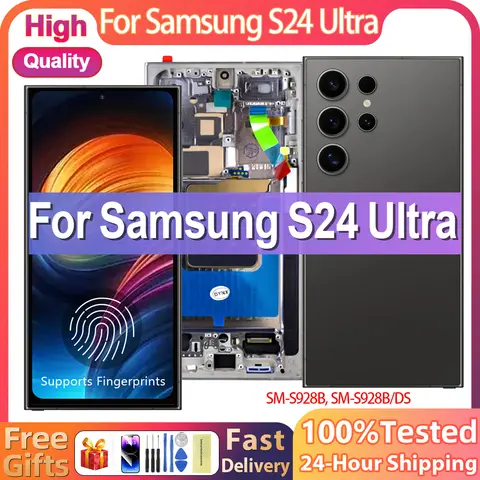Sa92ef4cf055b40dc97968a9969c2da8bz_480x480q75 6.8'' For Samsung Galaxy S24 Ultra LCD S928B S928N Display Touch Screen Digitizer with fingerprint and Frame For S24 Ultra LCD (New) - Image 1