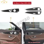 Carbon Fiber Car Door Decoration Panel Cover Trims Sticker For Mercedes Benz E Class W213 2016-2022 Car Accessories (New)