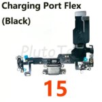 1pcs USB Charging Charger Port Flex Cable iPhone 15 16 Pro Max Dock Connector Microphone Waterproof Seal Sticker Audio Jack (New)