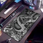 Black White Dragon Large Mouse Mat Gaming Mousepad Big Rubber Base Mouse Pad Purple Deskpad Eyboard Mats Mousepads 400x900 (New)