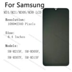 Samsung Galaxy M31 M21 LCD Display M315F M215F Touch Screen Ditigizer Samsung M31 M30S M30 LCD M307F M305F Replacement (New)