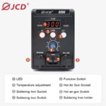 JCD 2 in 1 Digital Soldering Station Hot Air Gun Solder Iron SMD BGA Rework Desoldering Welding Repair Tools 760W 220V 110V 8586 (New)