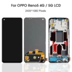 BANERYPAK AMOLED OPPO Reno5 4G CPH2159 Reno 5 5G CPH2145 PEGM00 PEGT00 LCD Display Touch Screen Digitizer Assembly Repla (New)