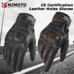 Summer Retro Motorcycle Gloves Breathable Hole Motocross Gloves Anti-fall Motorbike Gloves Touchscreen Mens Biker Gloves M-XXL (New)