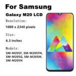 63'' M20 LCD Samsung Galaxy M20 LCD M205 M205F M205G DS Display Touch Screen Digitizer Samsung M20 LCD With Frame (New)
