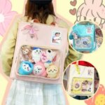 Solid Color Simple Tote Bag Women Leather Transparent Large Capacity Shoulder Bag Ladies Anime Multi Functional Ita Bag Backpack (New)