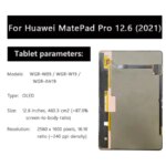 OEM Huawei MatePad Pro 126 2021 WGR-W09 W19 AN19 Touch Screen Digitizer Glass Panel LCD Display Assembly Replacement (New)