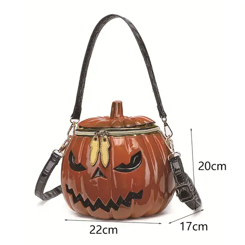 Saba9e23675724a1c912f722aa78e20b6v_480x480q75 Womens new Halloween pumpkin shaped shoulder bag street trendy design handbag fun cartoon single shoulder crossbody bag (New) - Image 1