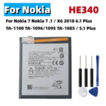 HE340 Battery Nokia 7 Nokia 7 .1 / X6 2018 6.1 Plus / TA 1100 TA 1096/1095 TA 1085 / 5.1 Plus Battery HE340 3060mAh + Tools Bangladesh (New)