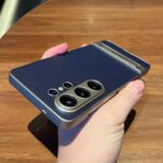 For Samsung Galaxy S25 S26 Ultra S26Ultra Phone Case Business Lichee Leather Matte Invisible Bracket Stand Holder Plating Cover (New)
